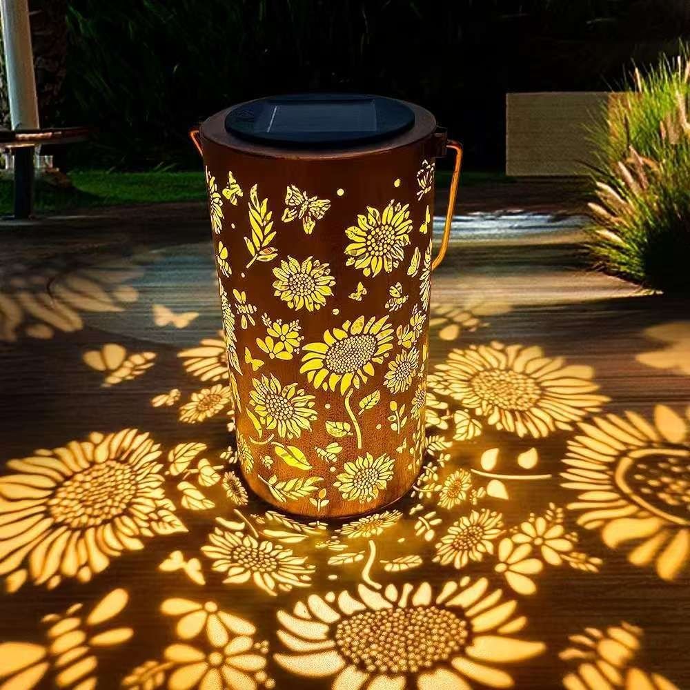 Garden Lighting Decor - ไฟดอกทานตะวัน แสงเงา ไฟกันน้ำกลางแจ้ง ใช้พลังงานแสงอาทิตย์สำหรับทางเดินกลางคืน สนามหญ้า สวน