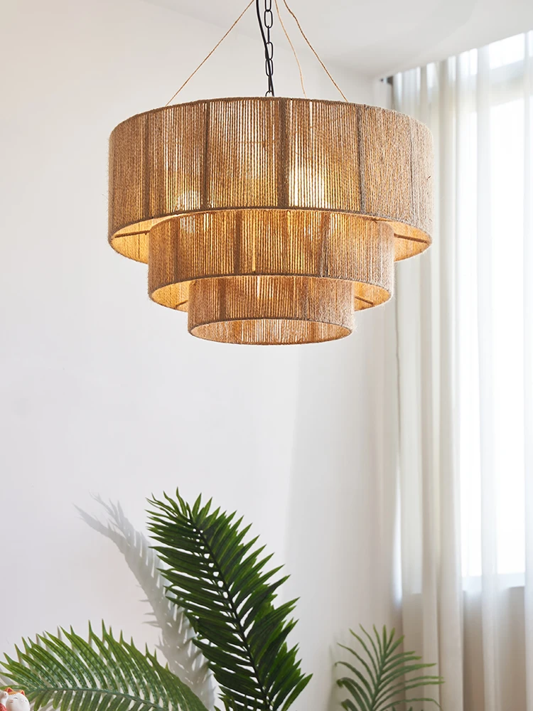 Decor Lighting Australia - Handmade หวาย Bohemian Retro โคมระย้าห้องนอนห้องครัวออสเตรเลียสไตล์ประเทศสไตล์ตกแต่งโคมไฟจี้
