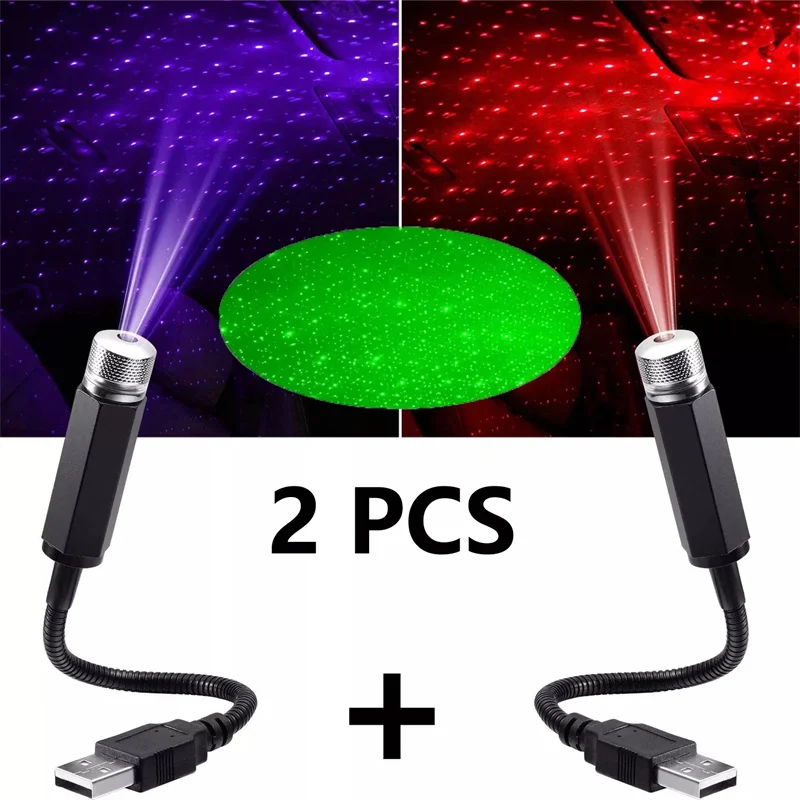 Star Projector Night - ไฟโปรเจคเตอร์ดาว LED สำหรับรถยนต์ ขนาดเล็ก ใช้พลังงาน USB