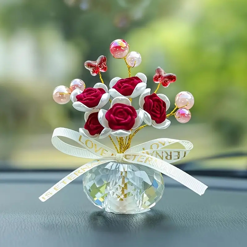Lighting Mcqueen Bedroom Decor - 1PC แก้วคริสตัล Rose Dashboard เครื่องประดับ-Elegant Home,/ห้องนอน/ตกแต่งรถ,
