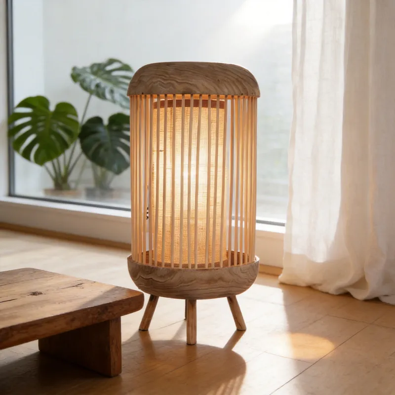 Home Decor Lighting Manufacturer - โคมไฟตั้งพื้นไม้กลวงทำมือระดับมืออาชีพ สไตล์ชนบท แสงอบอุ่น ตกแต่งบ้าน ขายตรงจากผู้ผลิต งานฝีมือ