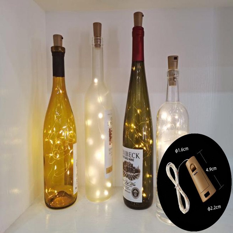 Decor Lighting Cork - ไฟสายขวดไวน์แบบ LED พร้อมไม้ก๊อก, 1/2/ไฟคริสต์มาส3M เส้นเล็กสำหรับขวดเหล้างานฝีมือของตกแต่งงานแต่งงานงานปาร์ตี้