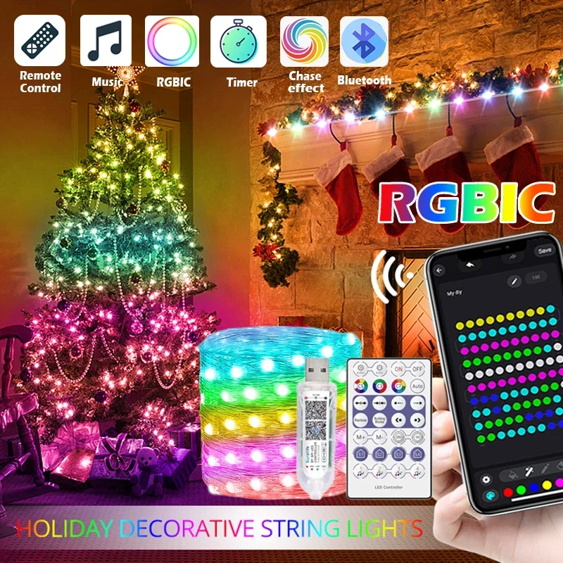 Decor Lighting Address - Dreamcolor ไฟประดับคริสต์มาส BT WS2812B เพลงแบบ rgbic