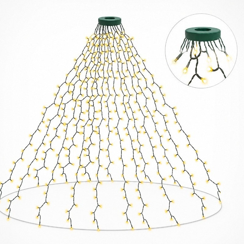 Garden Lighting Decor - ไฟสาย LED USB กันน้ำ, 8 โหมดแสงสว่างสำหรับตกแต่งต้นคริสต์มาส