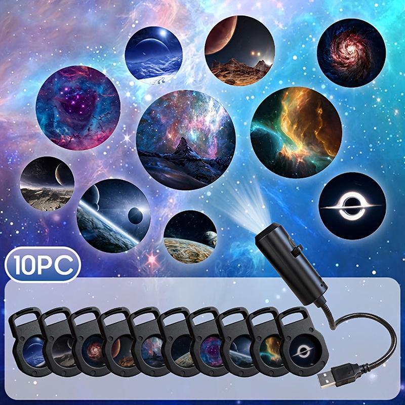 Star Projector Night - โปรเจคเตอร์แสงดาวกาแล็กซี่ 10-in-1 พร้อมคอปรับงอได้ ไฟ LED USB