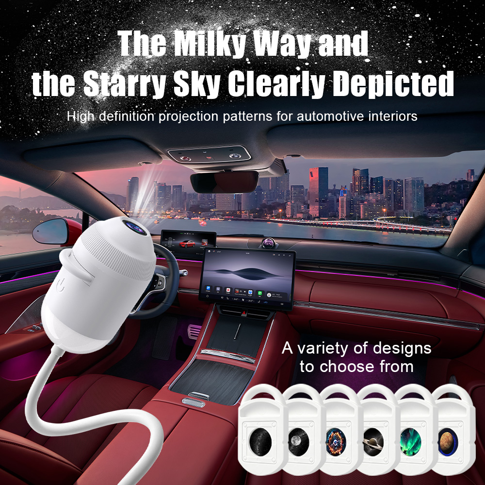 Star Projector Night - ไฟโปรเจคเตอร์ดาว USB สำหรับรถยนต์ 3/6/12/24 แบบใน 1
