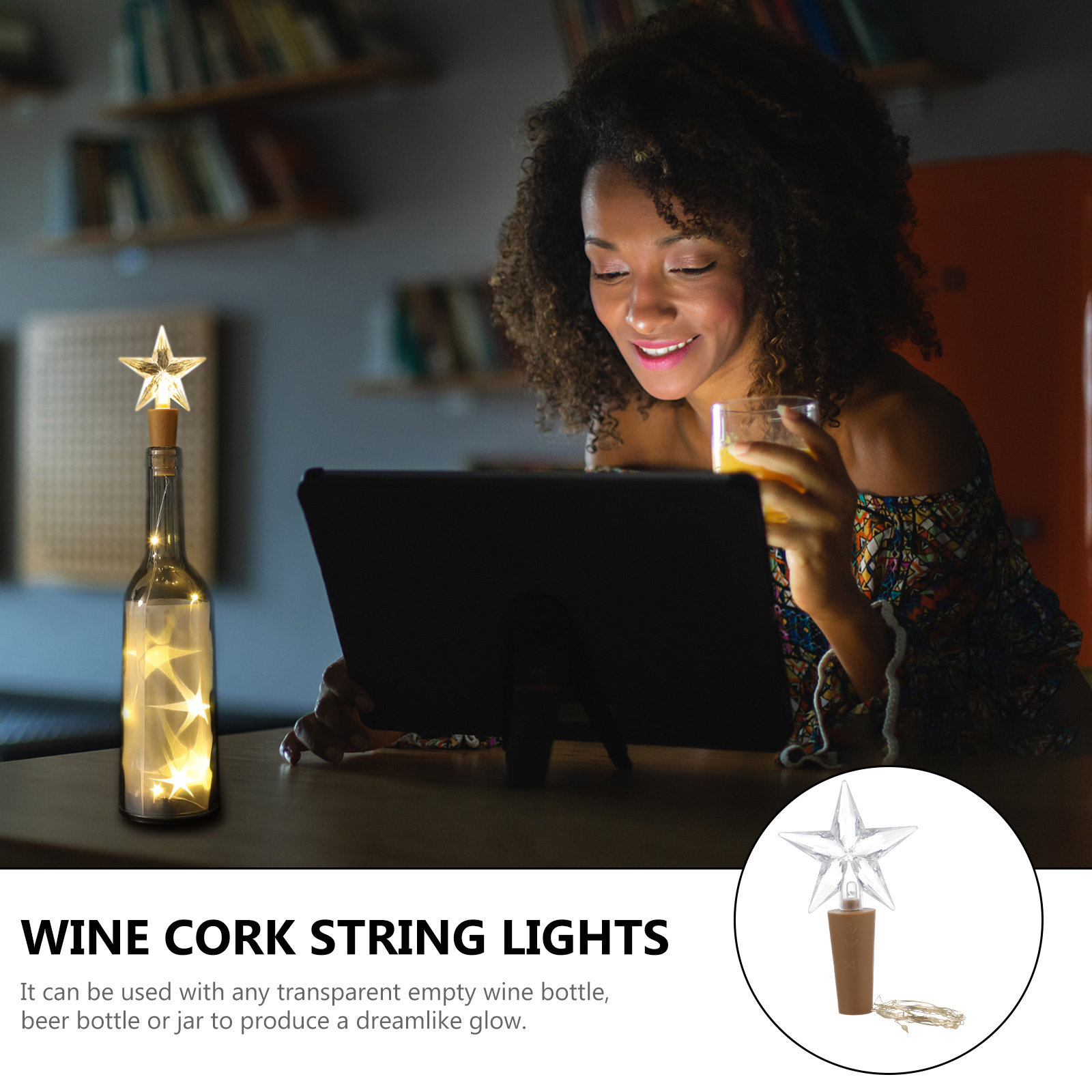 ไฟ LED แบบสายสำหรับขวดไวน์ 2 ช - Decor Lighting Cork บทวิจารณ์และราคา