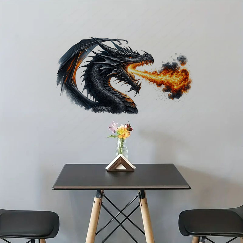 Fiery Majestic Dragon สติกเกอร - Lighting Mcqueen Bedroom Decor บทวิจารณ์และราคา