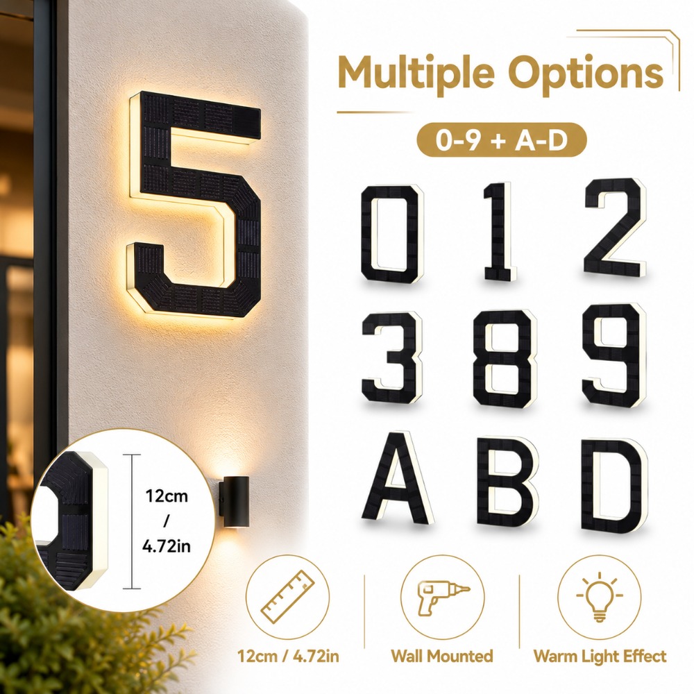 ป้ายเลขที่บ้าน LED พลังงานแสงอ - Decor Lighting Address บทวิจารณ์และราคา