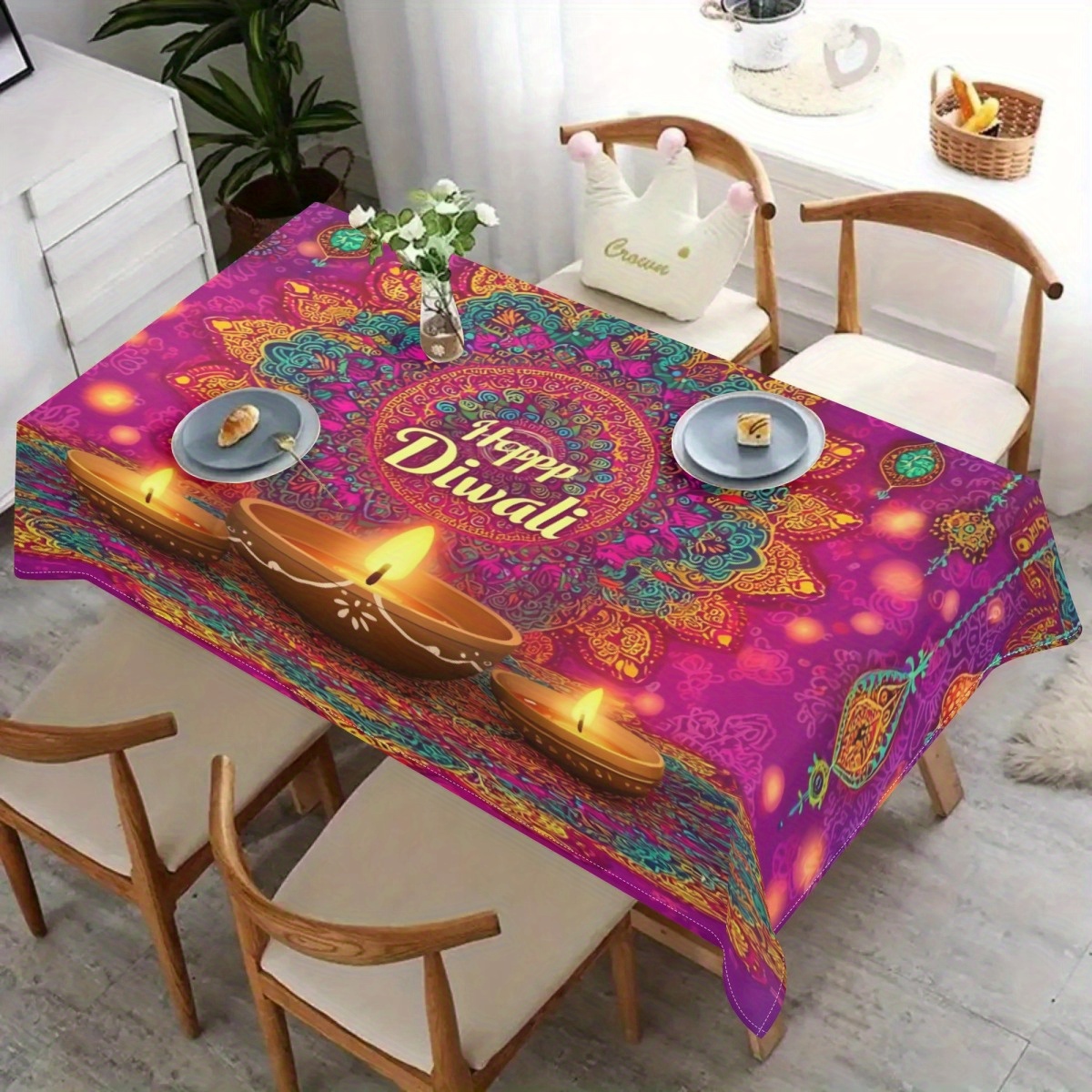 ผ้าปูโต๊ะทรงสี่เหลี่ยมสำหรับตก - Lighting Decoration For Diwali บทวิจารณ์และราคา
