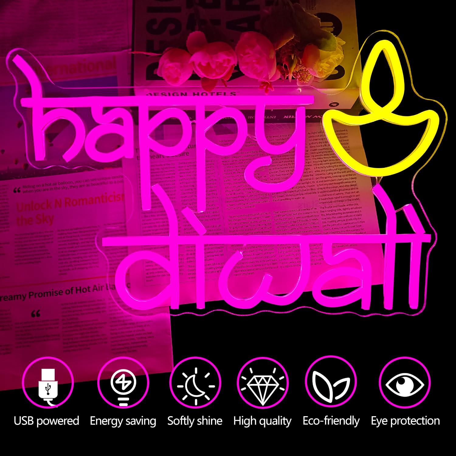 ป้ายไฟนีออนดีวาลี ใช้พลังงานจา - Lighting Decoration For Diwali บทวิจารณ์และราคา