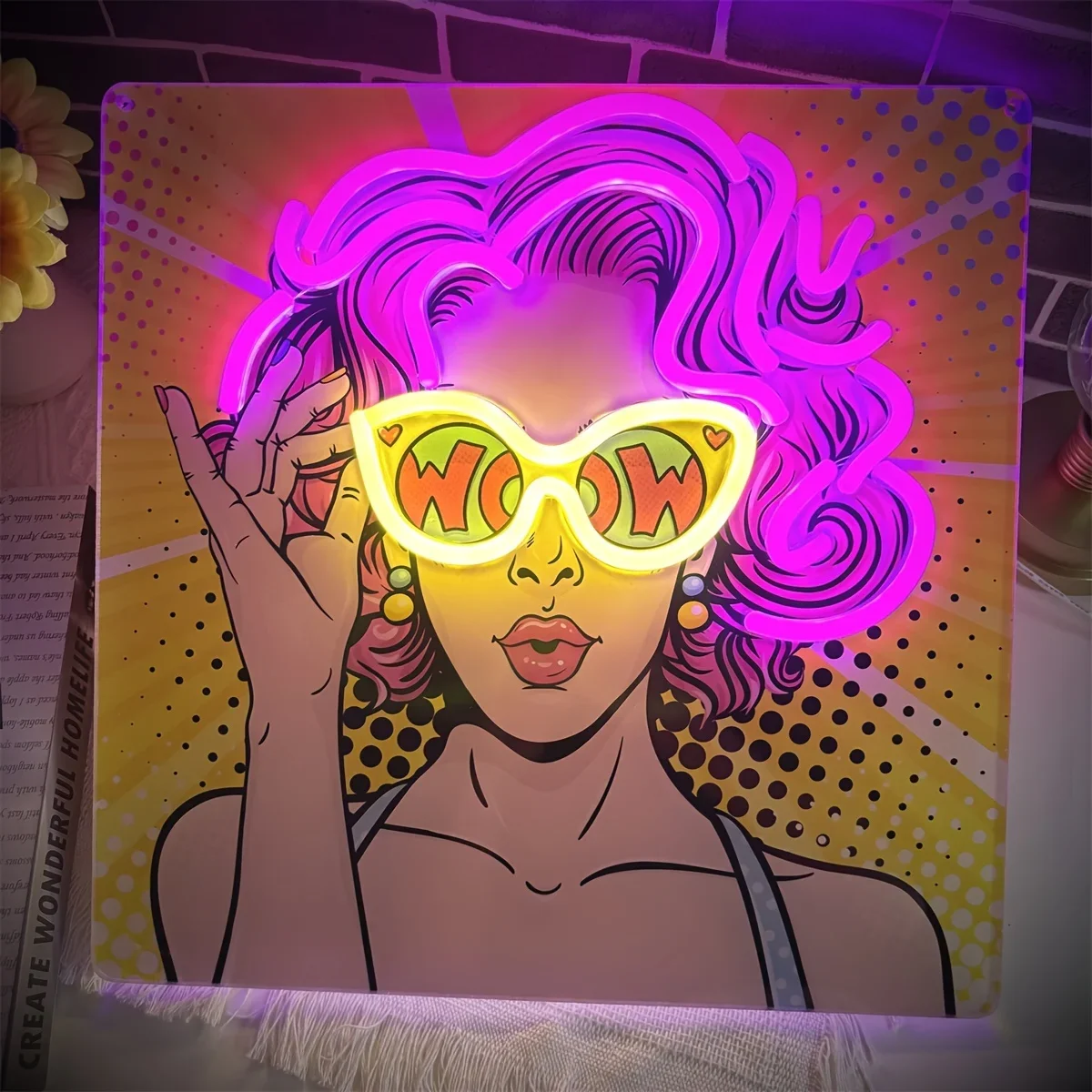 Wow Lady Pop Art LED Neon Sign - Lighting Decor Wow บทวิจารณ์และราคา