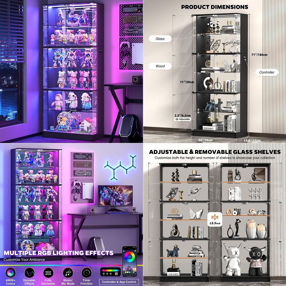 ตู้โชว์กระจก 6 ชั้น สูง 71 นิ้ - Lighting & Home Decor Studio บทวิจารณ์และราคา