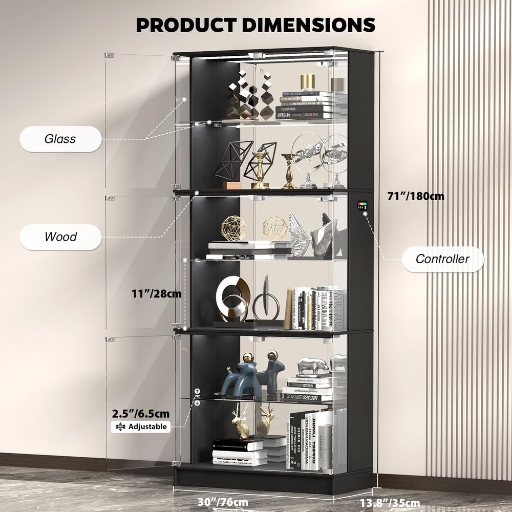 ตู้โชว์กระจก 6 ชั้น สูง 71 นิ้ - Lighting & Home Decor Studio บทวิจารณ์และราคา