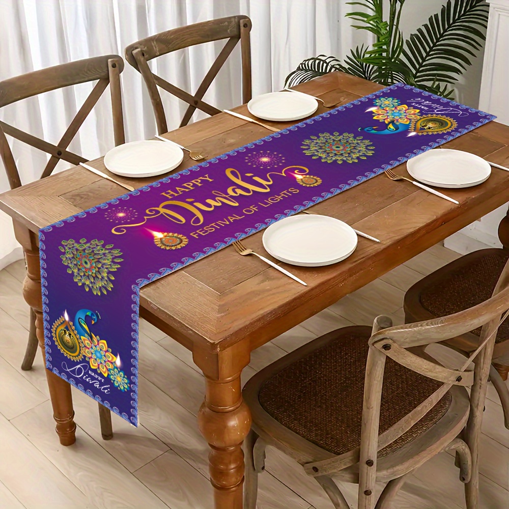 ผ้าปูโต๊ะลินินลายไฟประดับสำหรั - Lighting Decoration For Diwali บทวิจารณ์และราคา