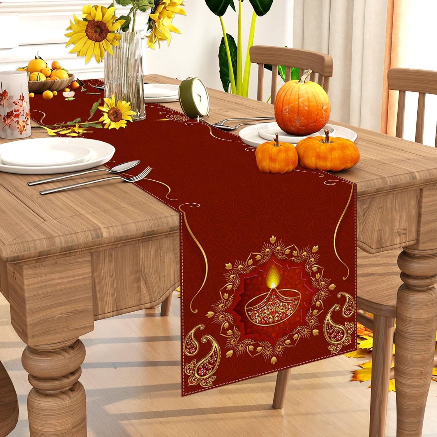 ผ้าปูโต๊ะลินินสำหรับเทศกาลดิวา - Lighting Decoration For Diwali บทวิจารณ์และราคา
