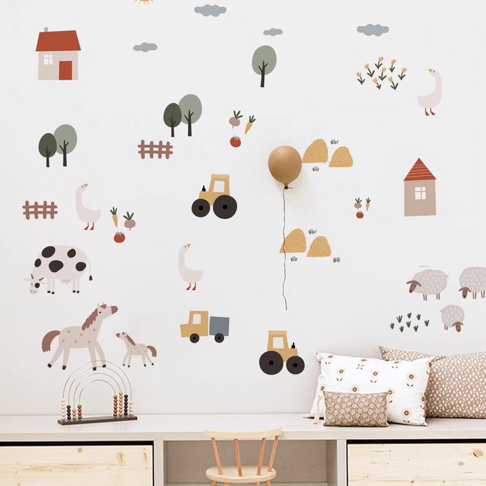 Boho การ์ตูนน่ารักวัวฟาร์มสัตว - Lighting Mcqueen Bedroom Decor บทวิจารณ์และราคา
