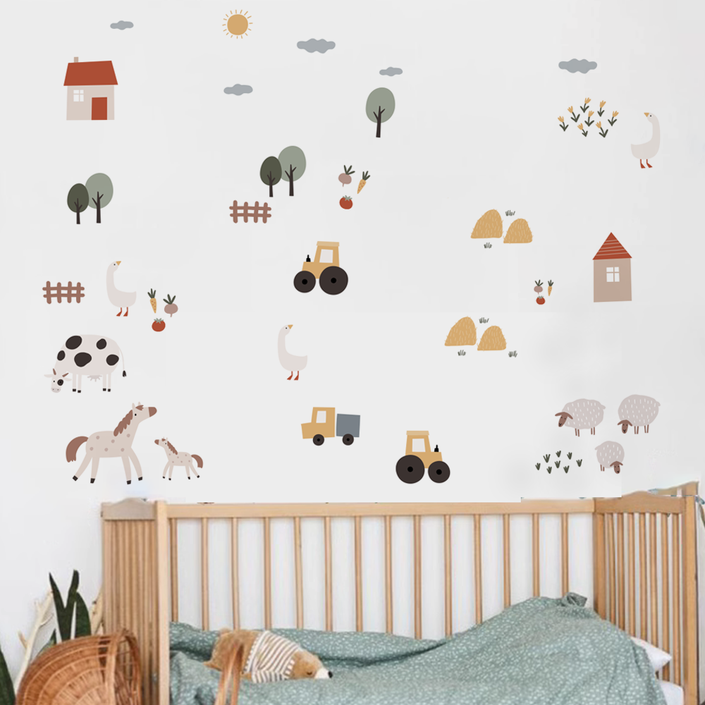 Boho การ์ตูนน่ารักวัวฟาร์มสัตว - Lighting Mcqueen Bedroom Decor บทวิจารณ์และราคา