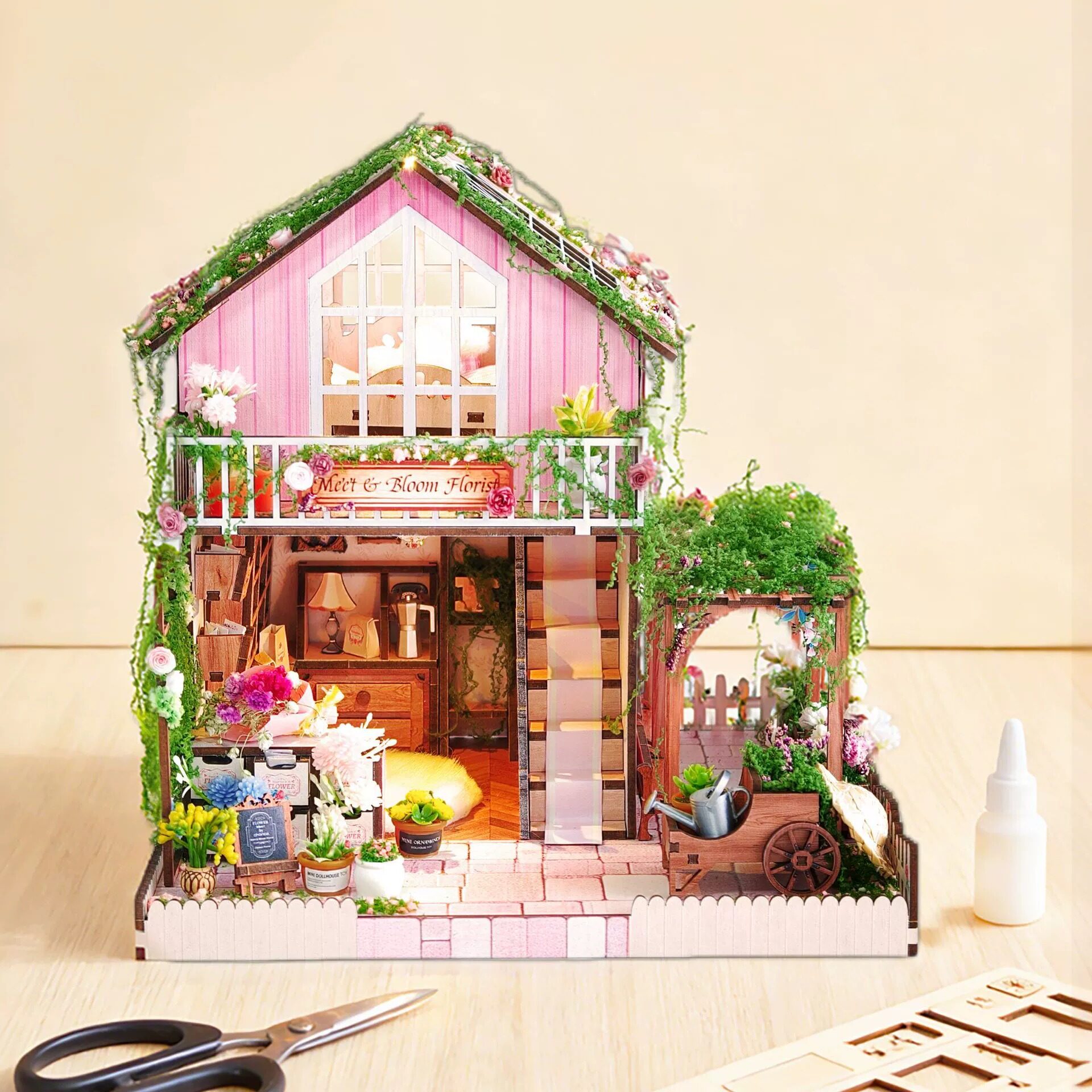 ชุดประกอบบ้านไม้จำลองร้านดอกไม - Lighting Decor Store บทวิจารณ์และราคา