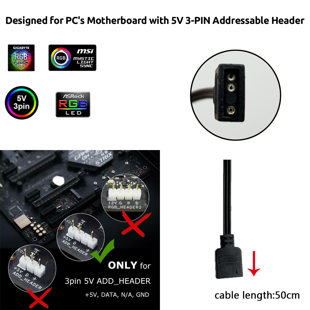 หัวต่อ 5V ARGB 3 พิน สำหรับเคส - Decor Lighting Address บทวิจารณ์และราคา