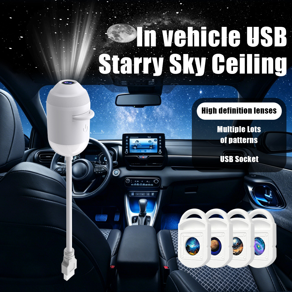 ไฟโปรเจคเตอร์ดาว USB สำหรับรถย - Star Projector Night บทวิจารณ์และราคา
